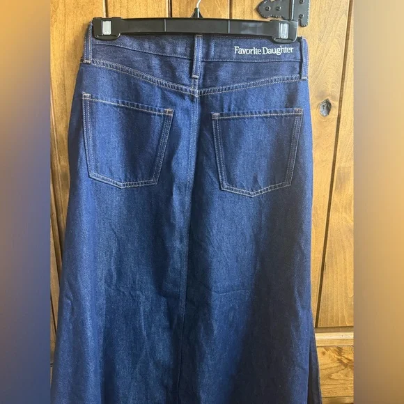 Favorite Daughter Winona Dark Indigo long Denim Skirt sz. 26 - Picture 5 of 7
